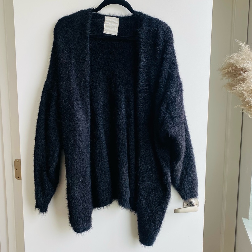 Urban Outfitters Black Fuzzy Oversized Cardigan